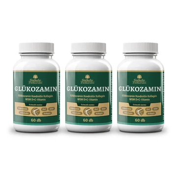 3 darab Ízület- és porcerősítő glükozamin, kondroitin, kollagén, MSM, D- és C-vitamin – havi adag