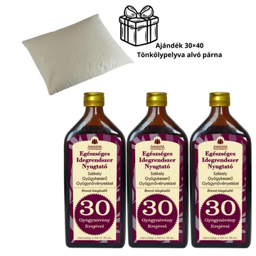 3 darab Egészséges Idegrendszer Nyugtató Székely Gyógykeserű – 500ml - Ajándék 30x40 Tönkölypelyva alvó párna