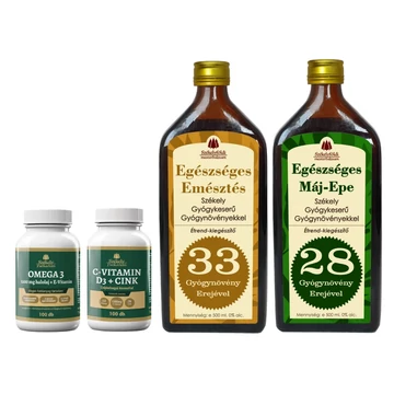Teljes Emésztő- és Májtámogató Csomag Omega-3 és C-vitaminnal