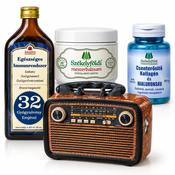 Komplex Egészségcsomag – Immunrendszer, Ízületek és Csontok + Ajándék Retro Rádió