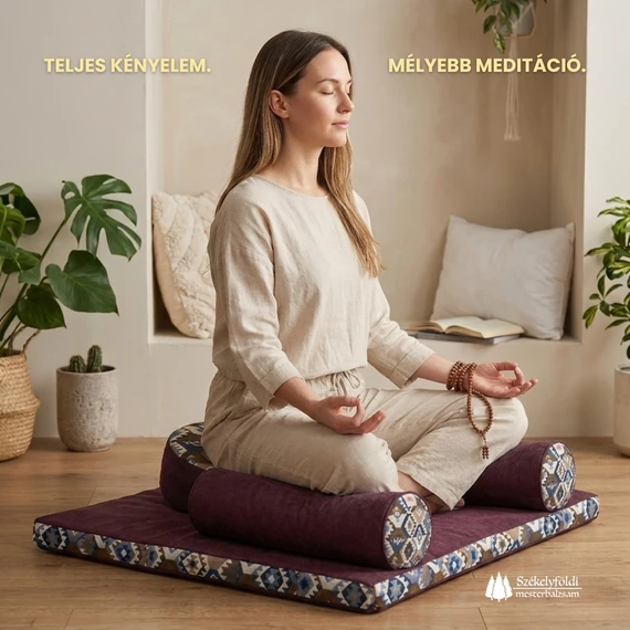 EXTRA Meditációs Párna Család - Nordik Bordó + ajándék C-vitamin